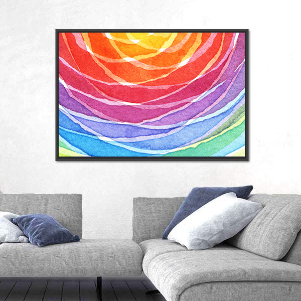 Rainbow Acrylic Abstract Canvas Wall Art