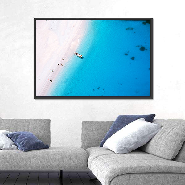 Aerial Beach on Zakynthos Island Canvas Wall Art