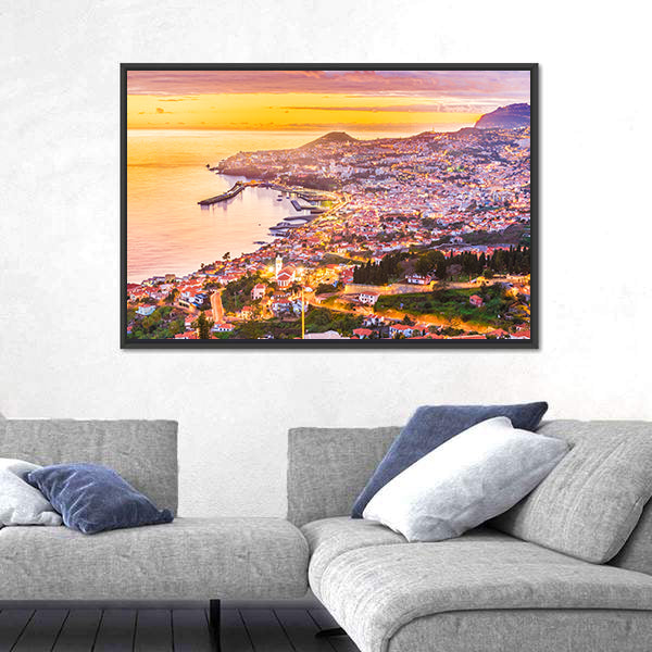Madeira Island Sunset Harbor Canvas Wall Art