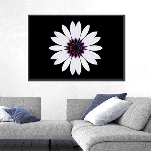 White Flower Mandala Canvas Wall Art0