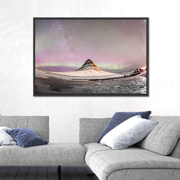 Aurora Borealis Over Kirkjufell Iceland Canvas Wall Art