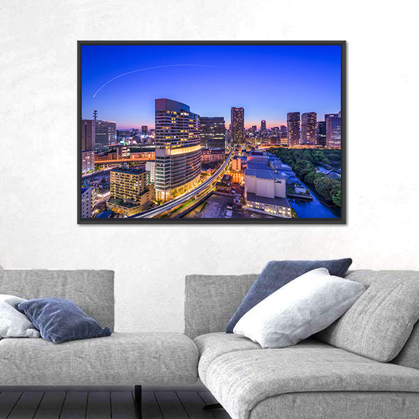 Tokyo Cityscape In Japan Canvas Wall Art