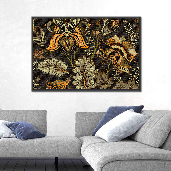 Vintage Ethnic Floral Texture Canvas Wall Art