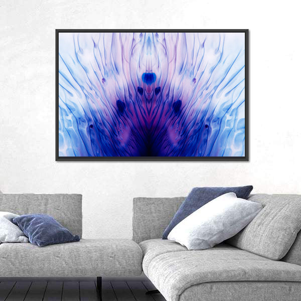 Blue Lotus Mandala Abstract Canvas Wall Art