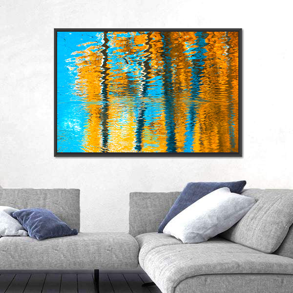 Autumn Reflections In Water Canvas Wall Art
