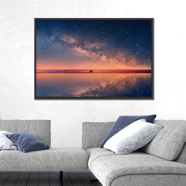 Starry Night Universe At Sea Canvas Wall Art