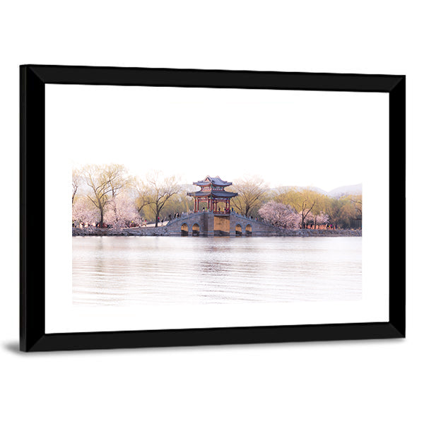 Beijing Palace with Cherry Blossoms Canvas Wall Art
