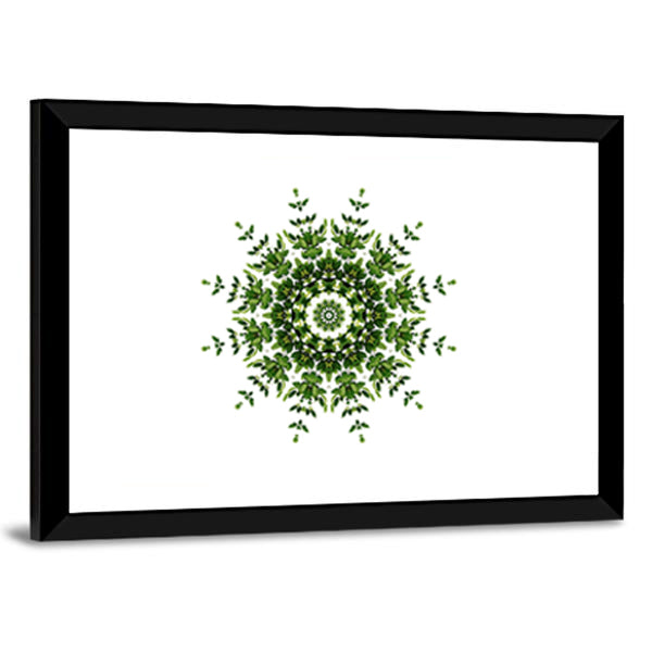 Green Mandala Pattern Canvas Wall Art