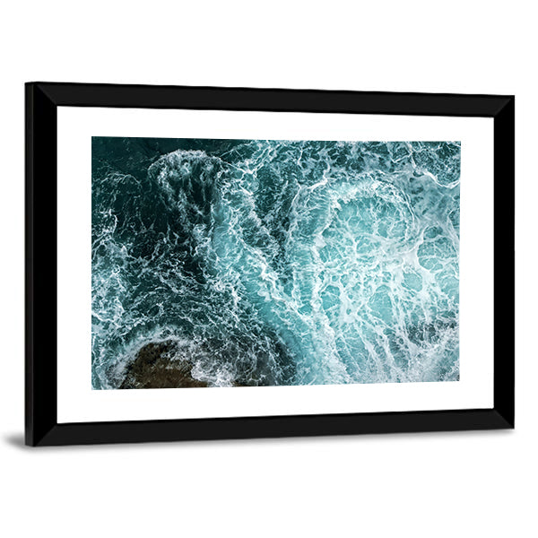 Waves In Blue Ocean Canvas Wall Art