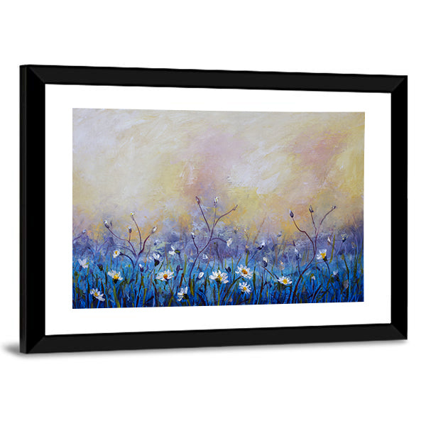 Abstract Daisy Meadow at Dawn Canvas Wall Art