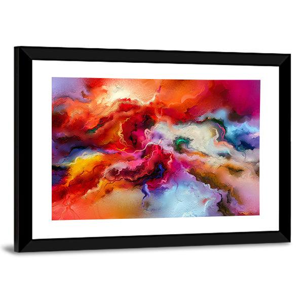 Colorful Hand Drawn Brush Stroke Abstract Canvas Wall Art