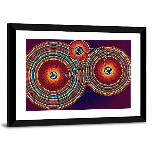 Aboriginal Dot Mandala Connection Canvas Wall Art