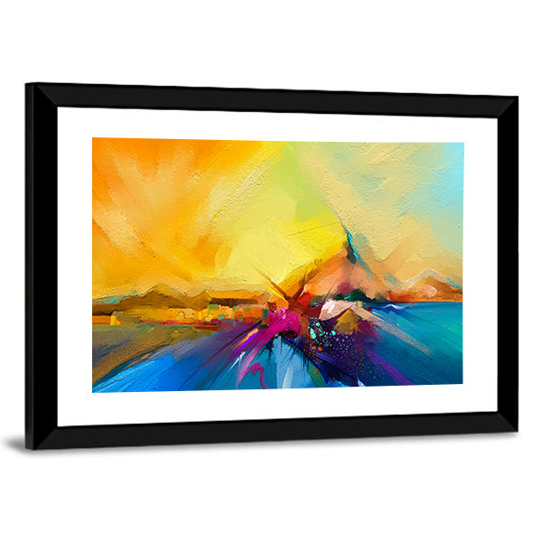Sail on Sea Abstract Landscape Canvas Wall Art