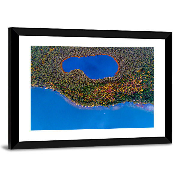 Two Lakes In Lithuanian Forest Canvas Wall Art