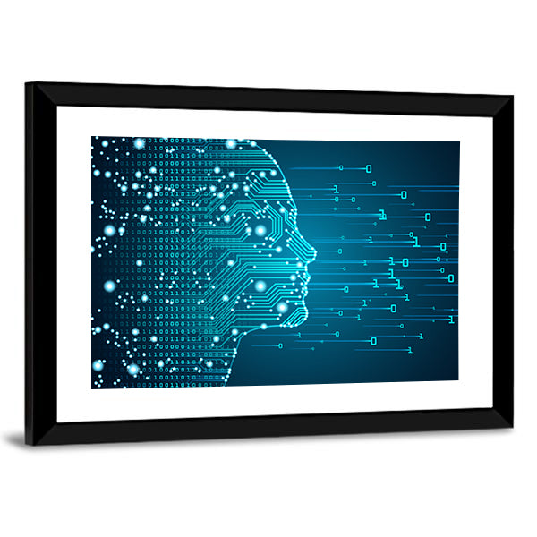 Ai Circuitry Silhouette Canvas Wall Art
