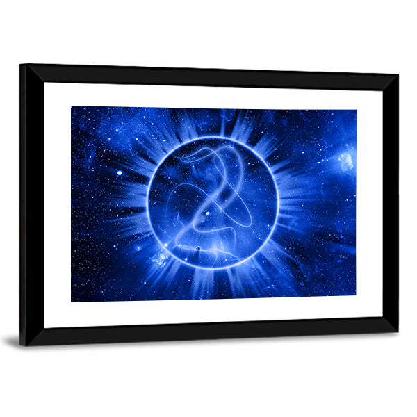 Mystical Celestial Circle Abstract Canvas Wall Art