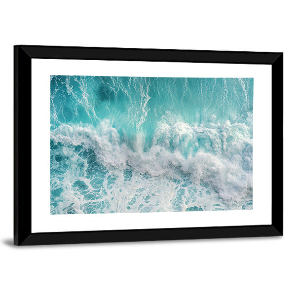 Aerial View Of The Ocean Wave Canvas Wall Art