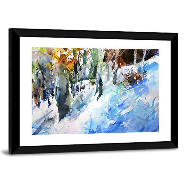 Watercolor Winter Forest Canvas Wall Art