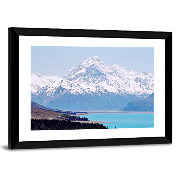 Mount Cook Over Turquoise Lake Pukaki Canvas Wall Art