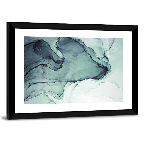 Teal Alcohol Ink Abstract Canvas Wall Art