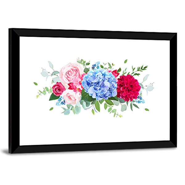 Summer Wedding Floral Bouquet Canvas Wall Art