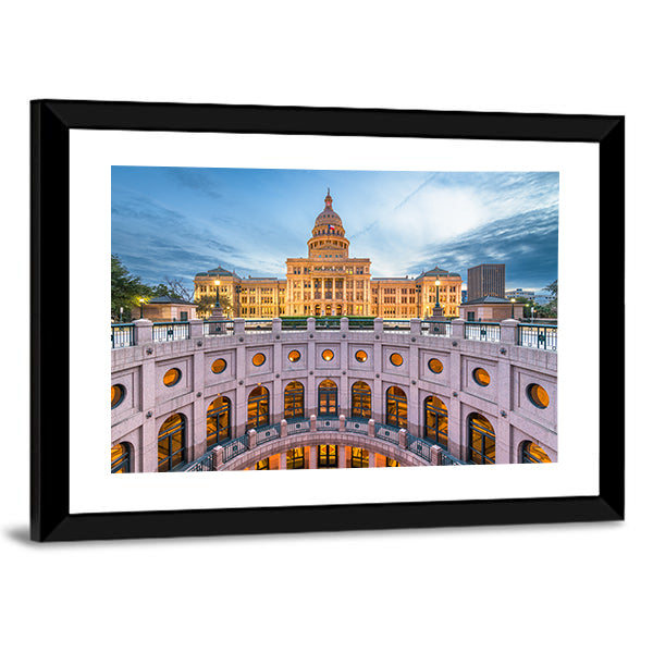 Austin State Capitol at Blue Hour Canvas Wall Art