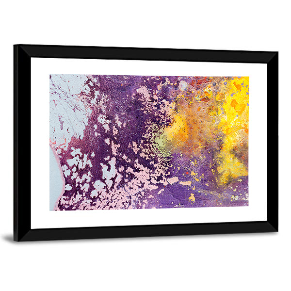 Purple and Yellow Abstract Texture Canvas Wall Art