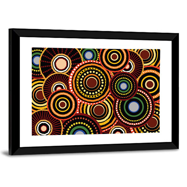 Concentric Dotted Circle Pattern Canvas Wall Art
