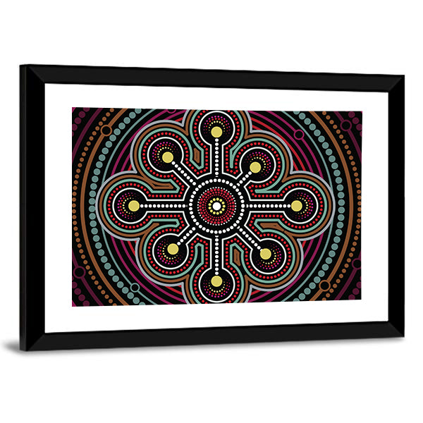 Aboriginal Dot Mandala Design Canvas Wall Art