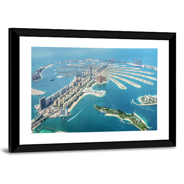 Aerial View of Palm Jumeirah, Dubai Canvas Wall Art