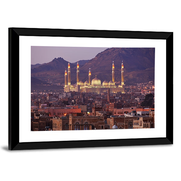 Al Saleh Mosque In Sanaa Yemen Canvas Wall Art
