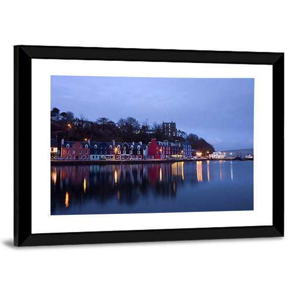 Tobermory Harbor Reflections at Twilight Canvas Wall Art