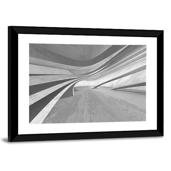 3D Empty Dark Room Canvas Wall Art