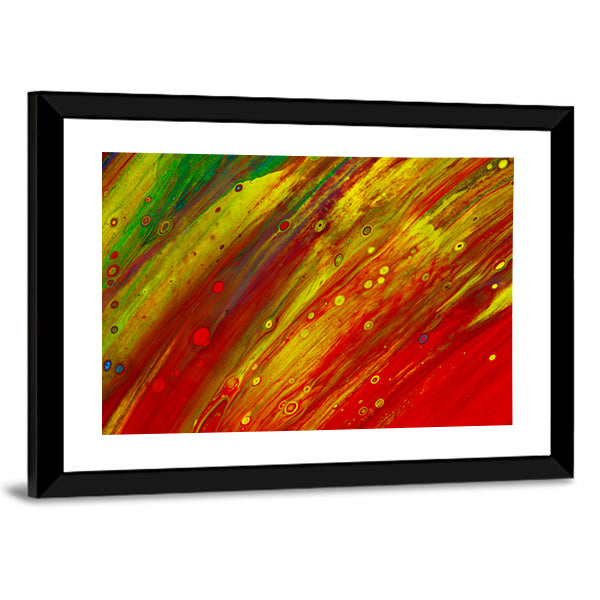 Red and Yellow Fluid Abstract Canvas Wall Art