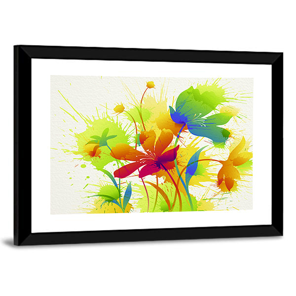 Colorful Abstract Floral Burst Canvas Wall Art