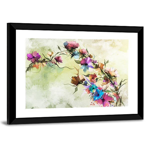 Colorful Abstract Floral Oil Painting Canvas Wall Art