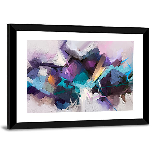 Textured Purple Geometric Abstract Canvas Wall Art