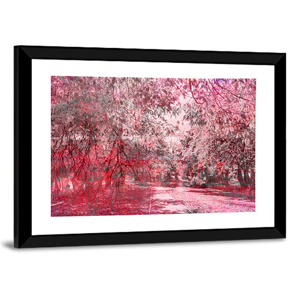 Fantasy Fall Forest Path Canvas Wall Art