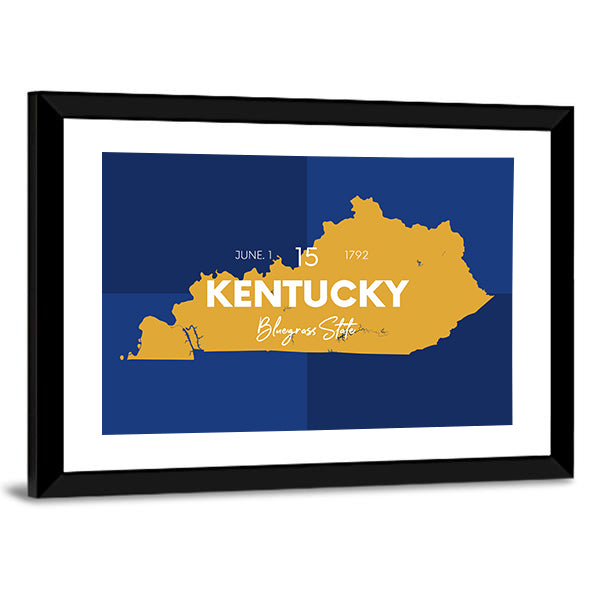 Kentucky State Map Canvas Wall Art