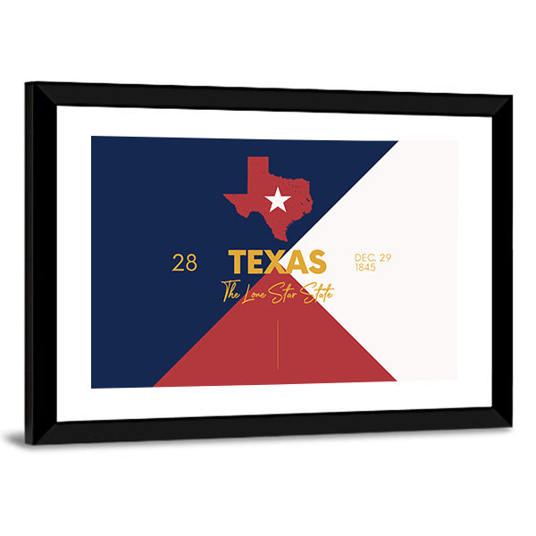 Texas Map with Lone Star Canvas Wall Art
