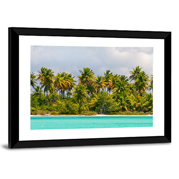 Tropical Palm Trees Island Canvas Wall Art