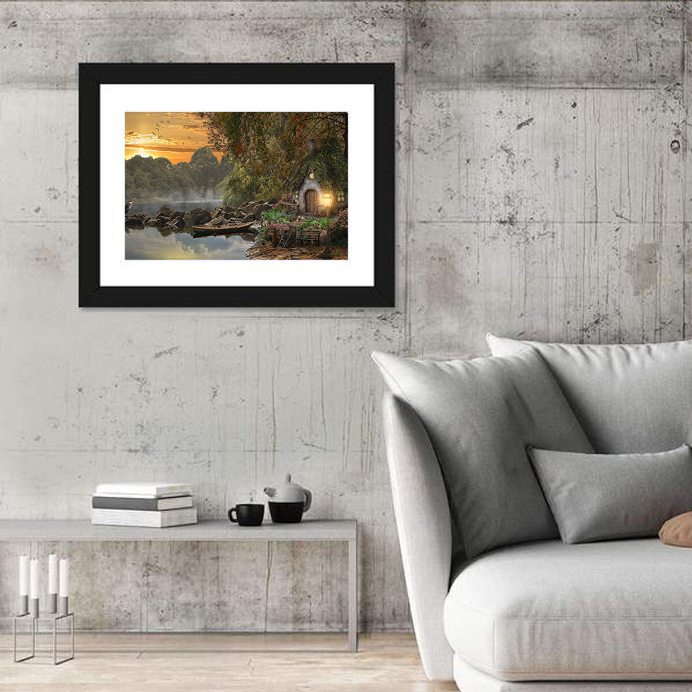Fairy House on the Lake Canvas Wall Art