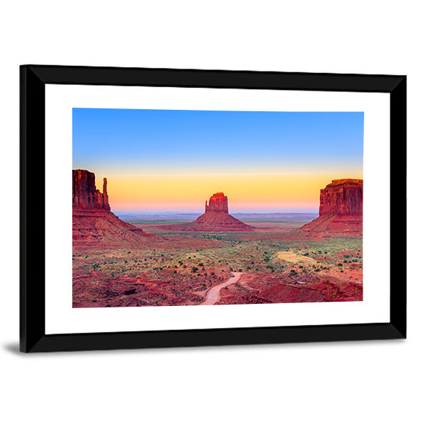 Sunset At Monument Valley In USA Canvas Wall Art