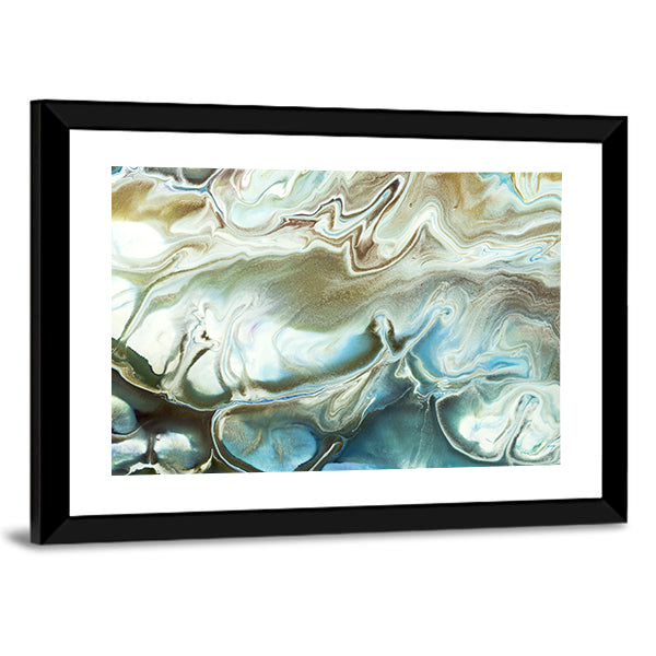 Acrylic Marble Texture with Gold Accents Canvas Wall Art