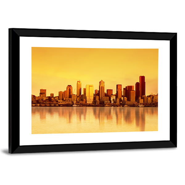 Seattle Skyline at Sunset Canvas Wall Art
