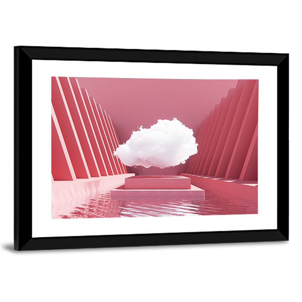 Reflective Pink Pool Abstract Canvas Wall Art