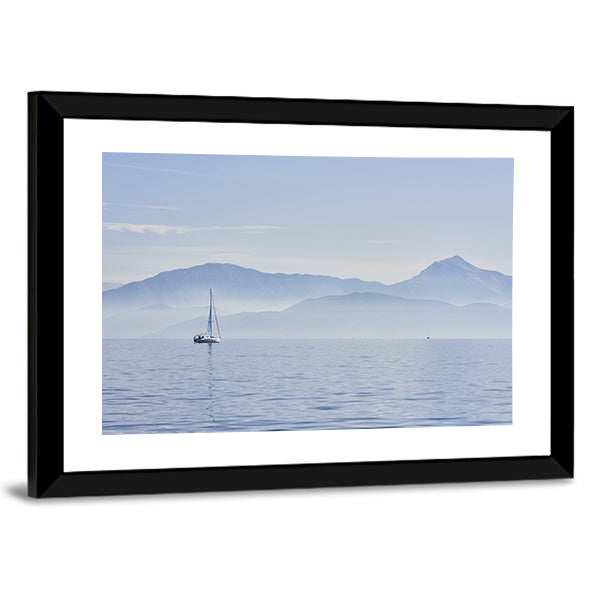 Sailing Boat At Sunrise Canvas Wall Art