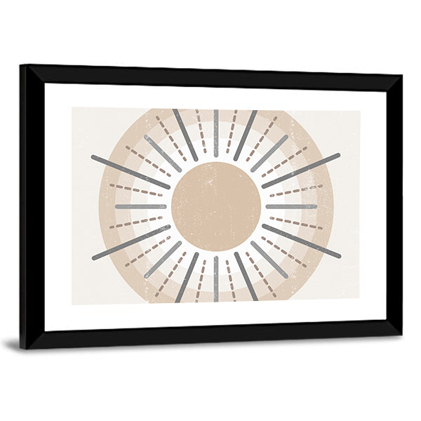 Minimalist Boho Sun Print Canvas Wall Art