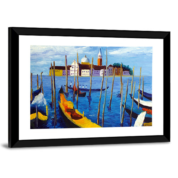 Venetian Gondolas Oil Painting Canvas Wall Art