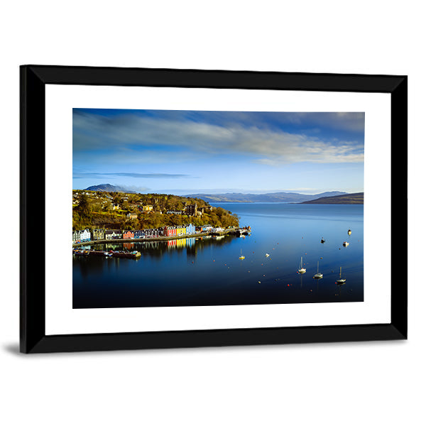 Tobermory Bay Harbor with Colorful Houses Canvas Wall Art